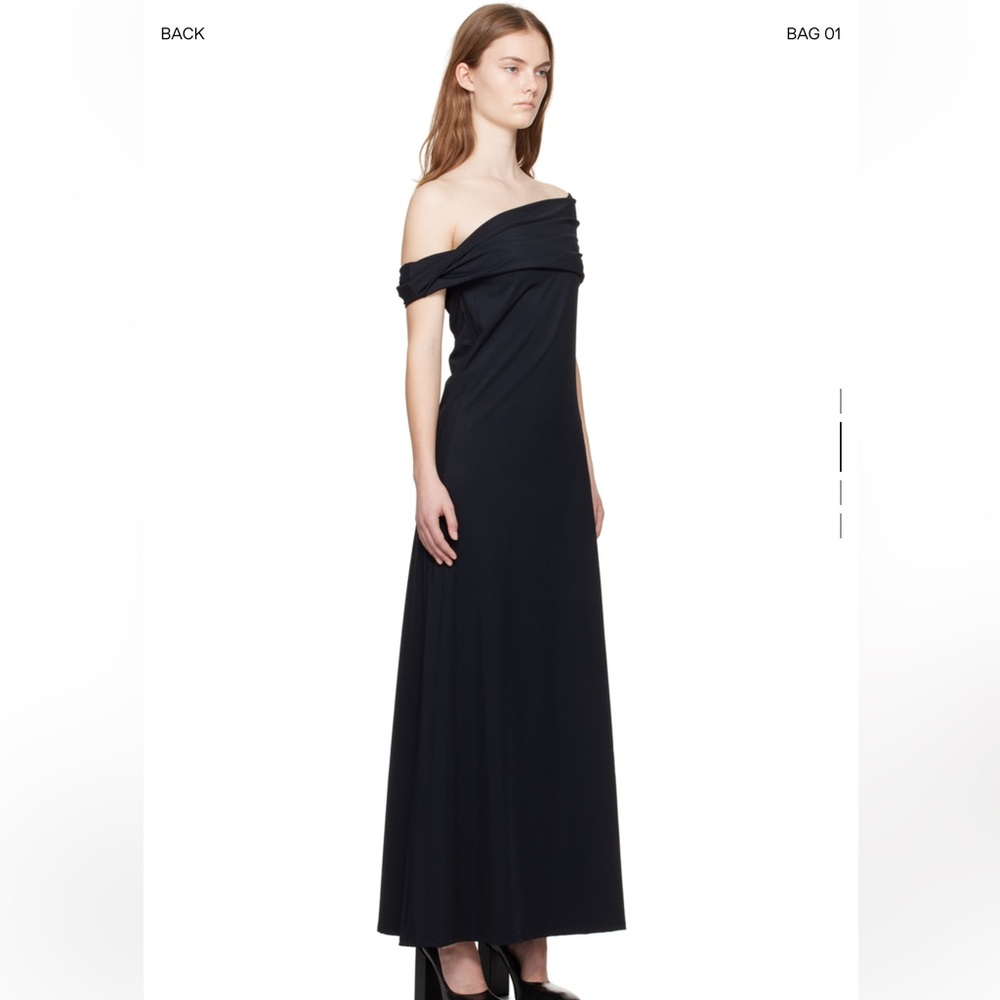 NWT RÓHE Black Off-The-Shoulder Maxi Dress 44 (USA 12), ROHE XL - Picture 2 of 4